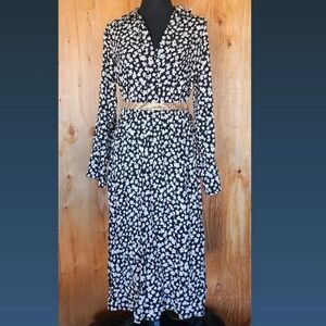 H&M Black and White Floral Dress